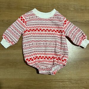 Old Navy Red and White Heart Pattern Bodysuit
